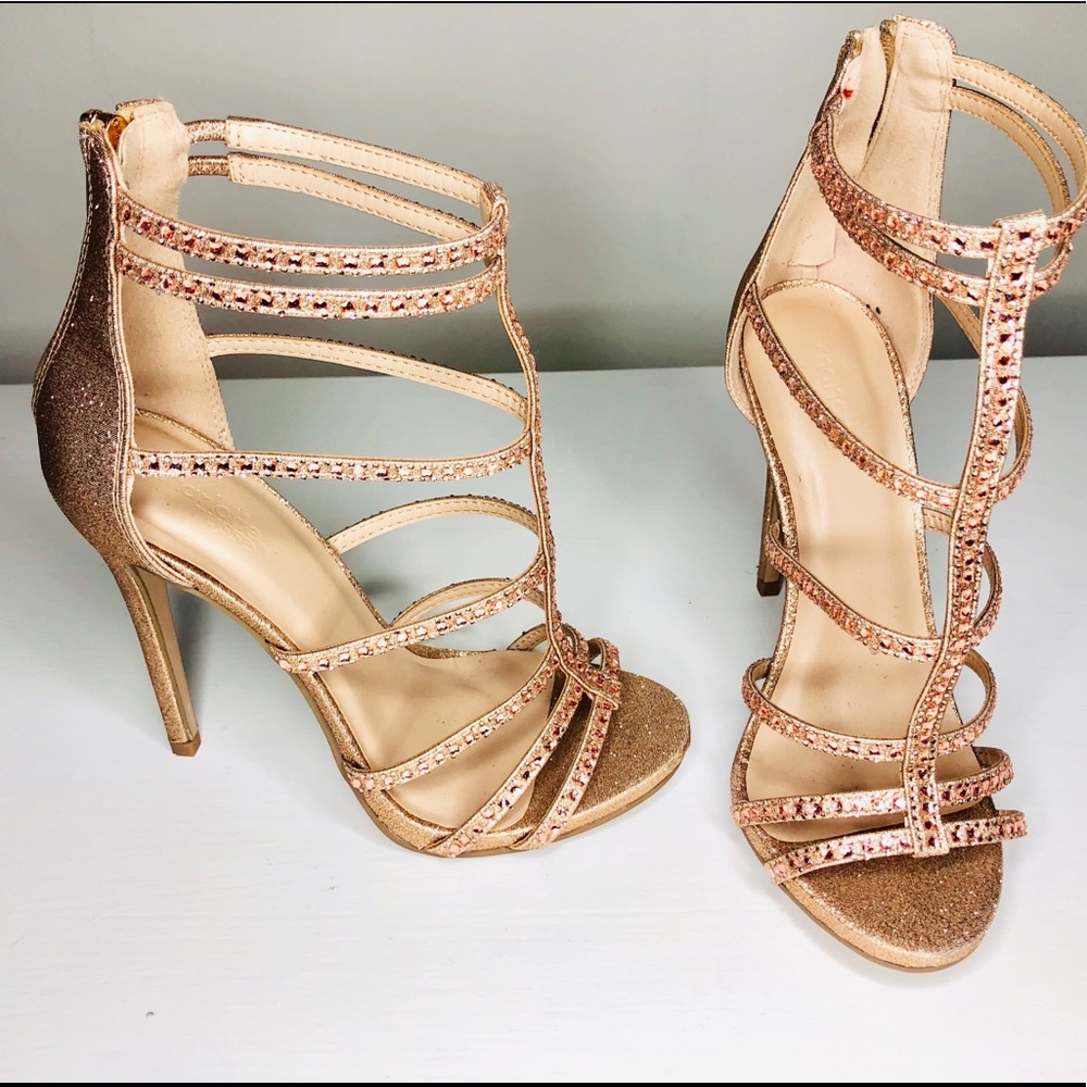 Sparkle rose gold heels